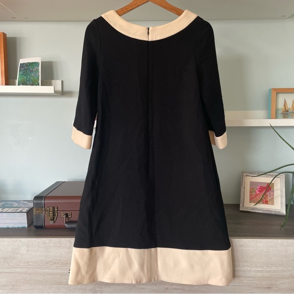 Vintage Gio Guerreri Wool Black and Beige Buttoned A-line ¾ Sleeves Dress - Picture 2 of 15